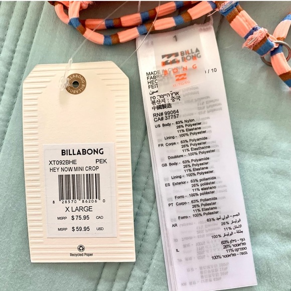 Billabong 💜 Bikini Set Hey Now Mini Crop XL - Picture 8 of 14